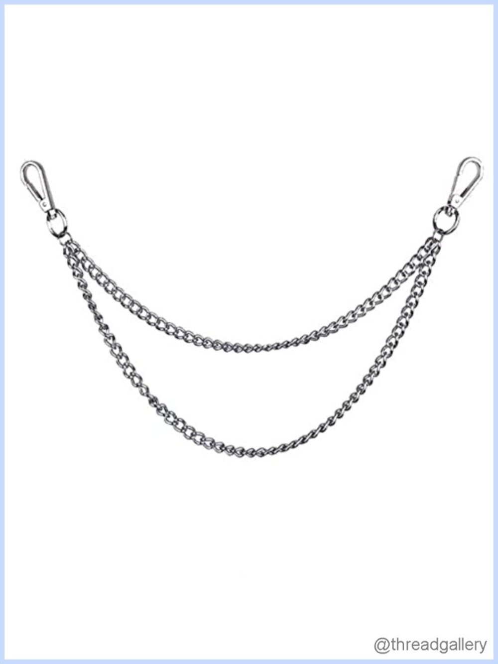 Layered Jean Chain Belt Silver Alloy Punk Pants Chain for Women Teen Girls